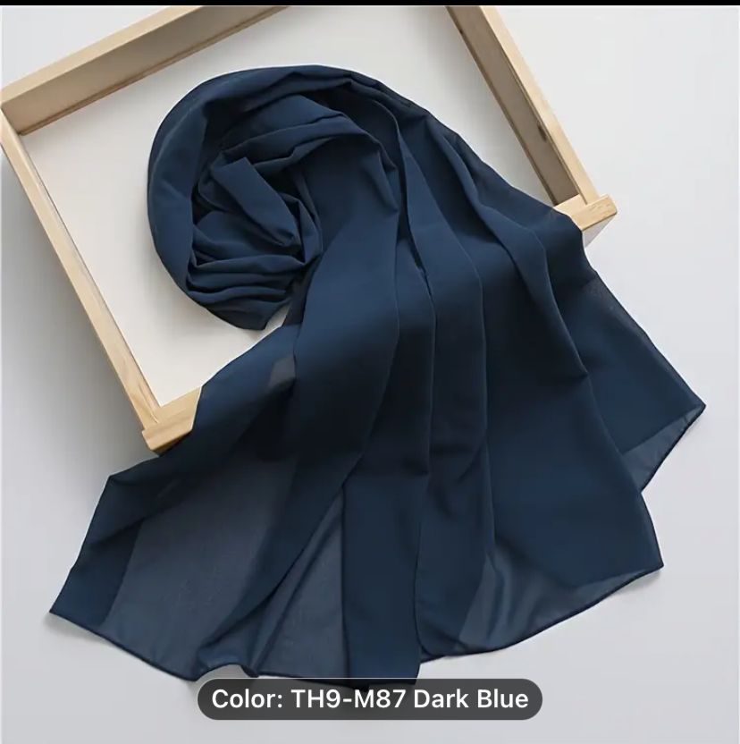 Dark Blue Georgette Hijab